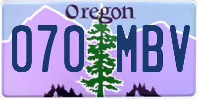 OR license plate 070MBV