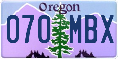 OR license plate 070MBX