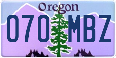 OR license plate 070MBZ