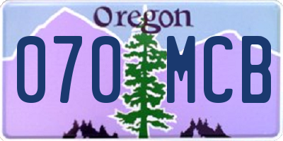 OR license plate 070MCB