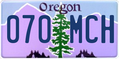 OR license plate 070MCH