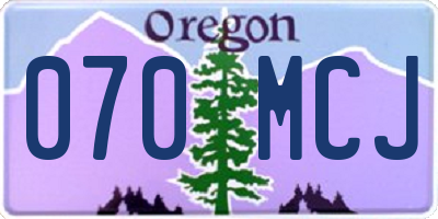 OR license plate 070MCJ