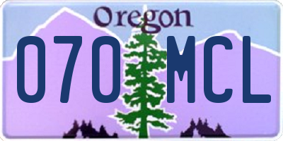 OR license plate 070MCL