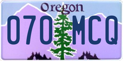 OR license plate 070MCQ