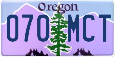 OR license plate 070MCT