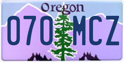 OR license plate 070MCZ