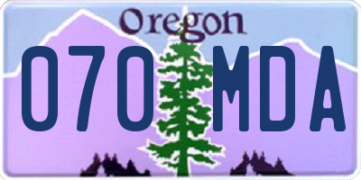 OR license plate 070MDA