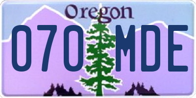 OR license plate 070MDE