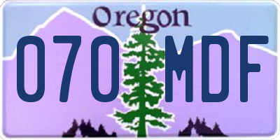 OR license plate 070MDF
