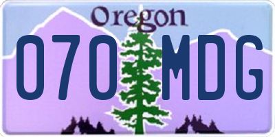 OR license plate 070MDG