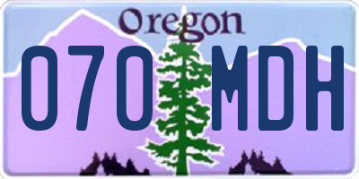 OR license plate 070MDH
