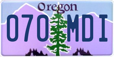 OR license plate 070MDI
