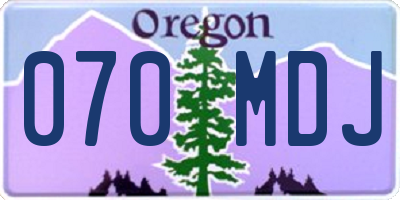 OR license plate 070MDJ