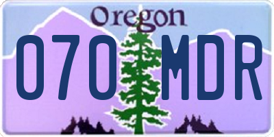 OR license plate 070MDR