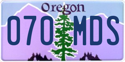 OR license plate 070MDS