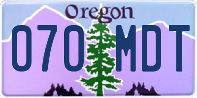 OR license plate 070MDT