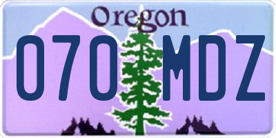 OR license plate 070MDZ