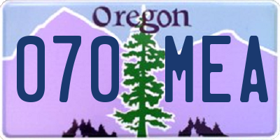 OR license plate 070MEA
