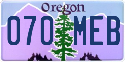 OR license plate 070MEB