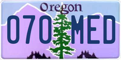 OR license plate 070MED