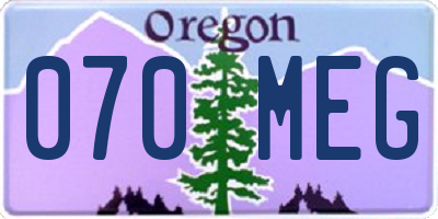 OR license plate 070MEG