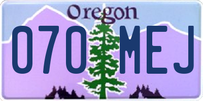 OR license plate 070MEJ