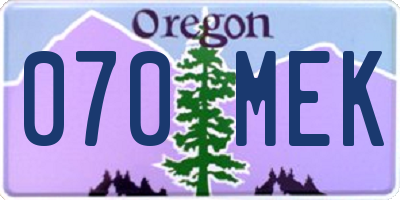 OR license plate 070MEK