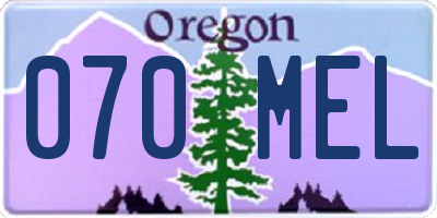 OR license plate 070MEL