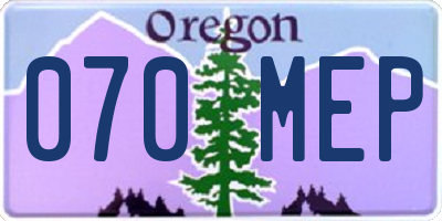 OR license plate 070MEP