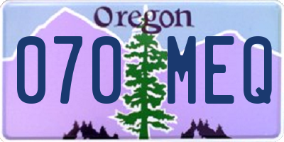 OR license plate 070MEQ