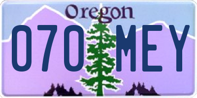OR license plate 070MEY