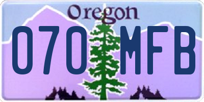 OR license plate 070MFB
