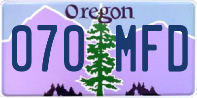 OR license plate 070MFD