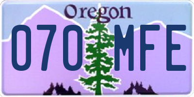 OR license plate 070MFE