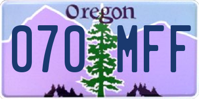 OR license plate 070MFF