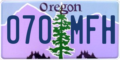 OR license plate 070MFH