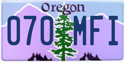 OR license plate 070MFI
