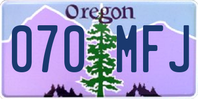 OR license plate 070MFJ