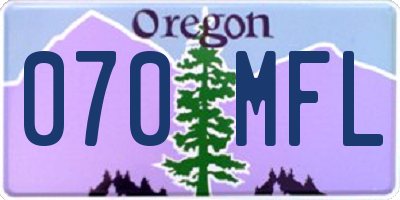 OR license plate 070MFL