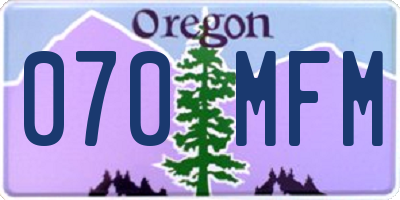 OR license plate 070MFM