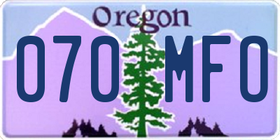 OR license plate 070MFO
