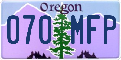 OR license plate 070MFP