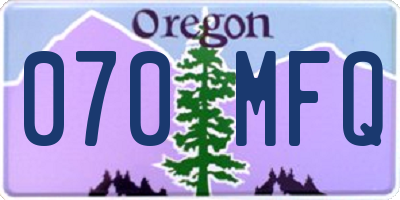 OR license plate 070MFQ