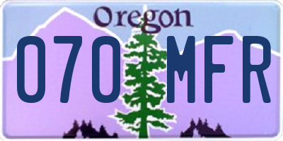 OR license plate 070MFR