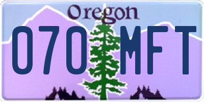 OR license plate 070MFT