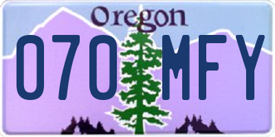 OR license plate 070MFY