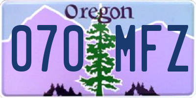 OR license plate 070MFZ