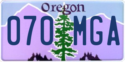 OR license plate 070MGA