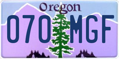 OR license plate 070MGF