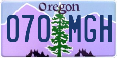 OR license plate 070MGH